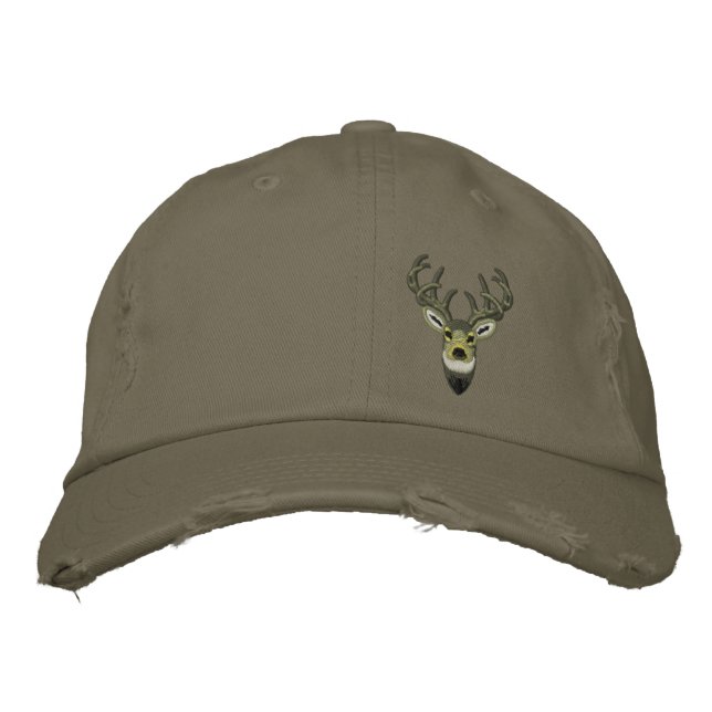 White Tail Deer Buck Embroidery Broderad Keps (Framsida)
