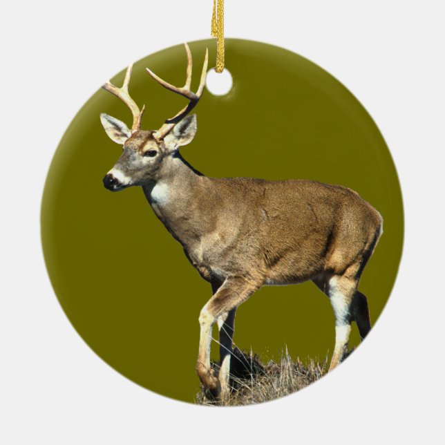 White Tails Hjort Buck Julgransprydnad Keramik (Baksidan)