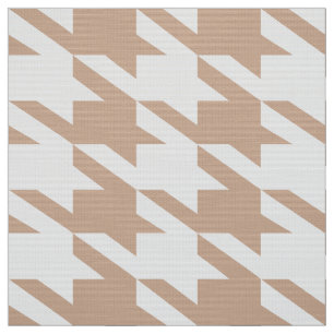 White & Tan Houndstooth Seamless Mönster Tyg