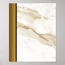 White Tan Marble Stone / Black Guld Gräns Art