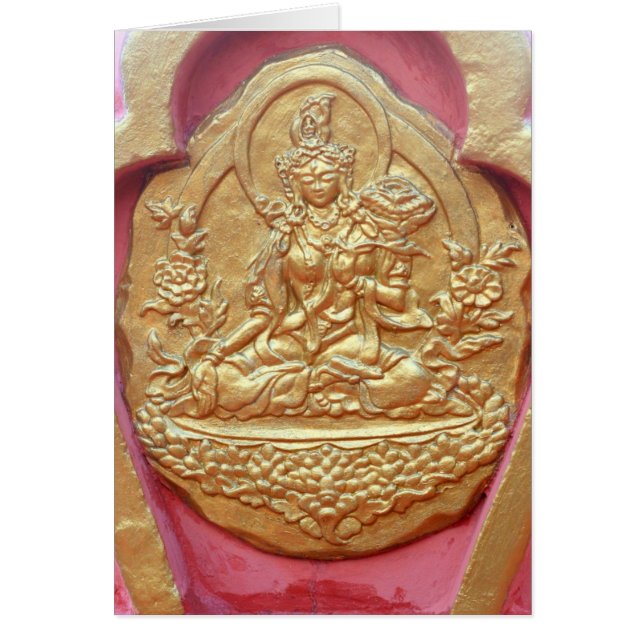 White Tara Buddha Hälsningskort (Framsidan)
