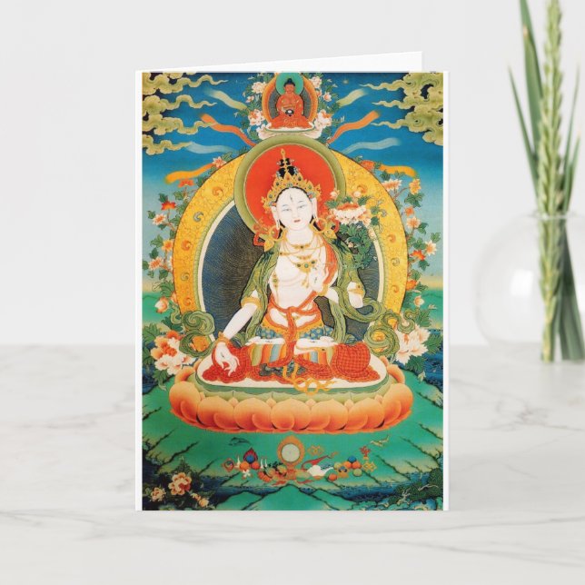 WHITE TARA BUDDHIST GUDOM KORT (Framsida)