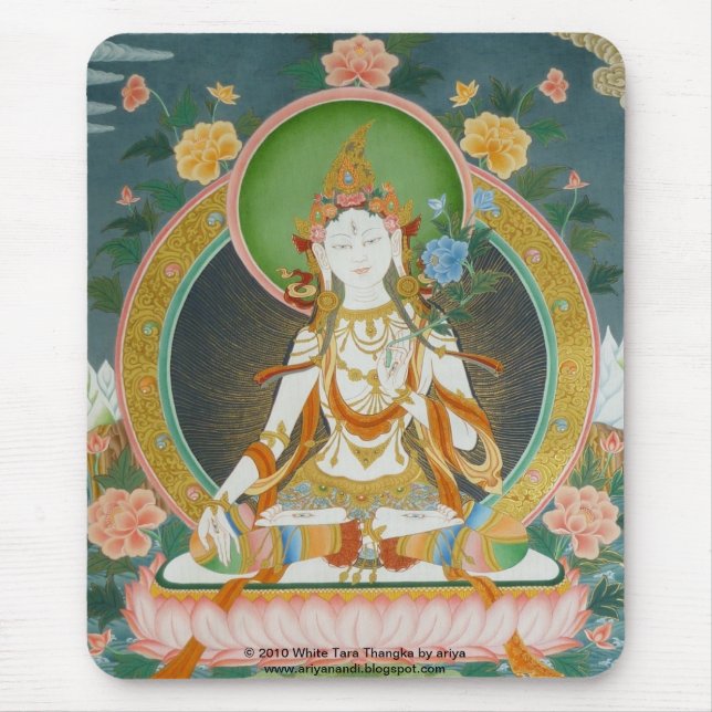 White Tara Mousepad Musmatta (Framsidan)