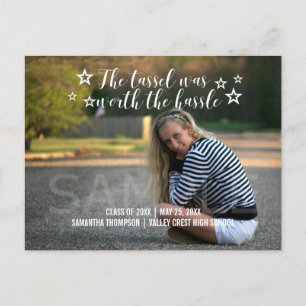 White Tassel Worth Hassle Photo Studenten Meddelande Vykort