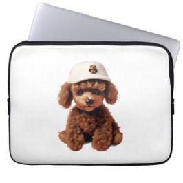 White Teacup Poodle Folder Laptop Fodral