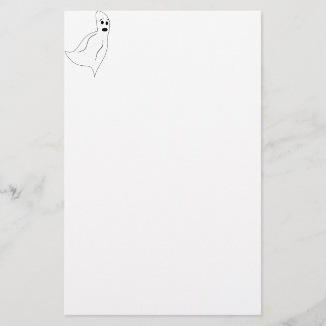 White Tecknad Ghost Brevpapper (Framsida)