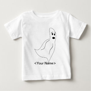 White Tecknad Ghost Tee