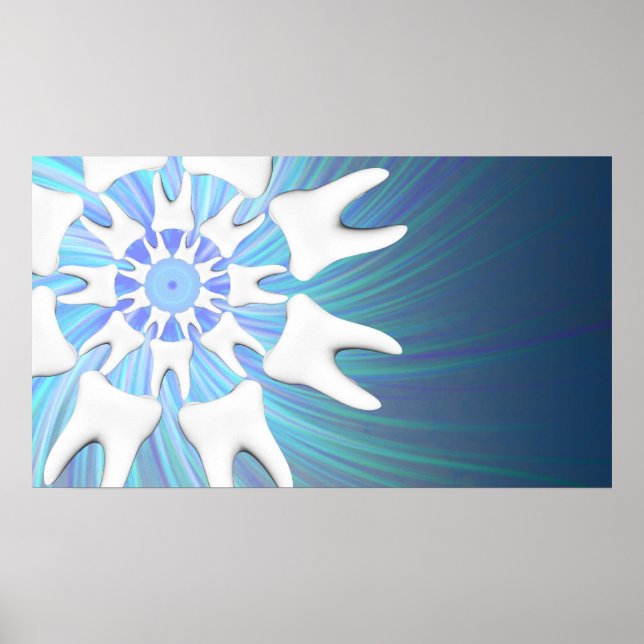 White Teeth Mandala Dentist-Orthodontist Poster (Framsidan)