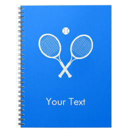 White Tennis Rackets på Blue Personlig Anteckningsbok