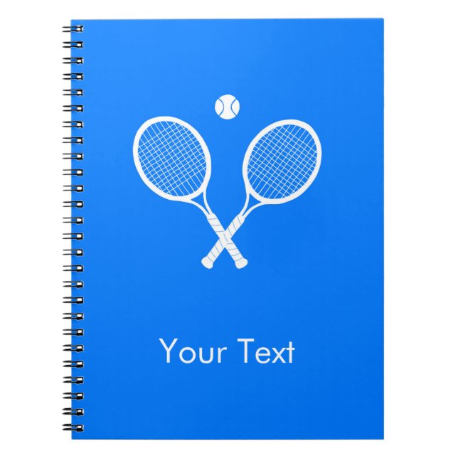 White Tennis Rackets på Blue Personlig Anteckningsbok (Framsidan)