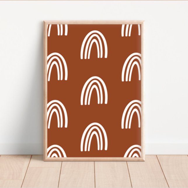 White/Terracotta Boho Rainbows Nursery Decor Poster (Skapare uppladdad)