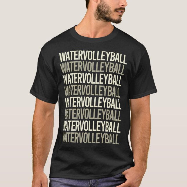 White Text Vatten Volleyball T Shirt (Framsida)