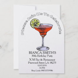 White Theme Adult Birthday   Inbjudningar