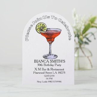 White Theme Adult Birthday Inbjudningar