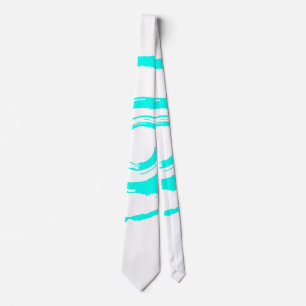 White Tie med Big Cyan Twirl Slips