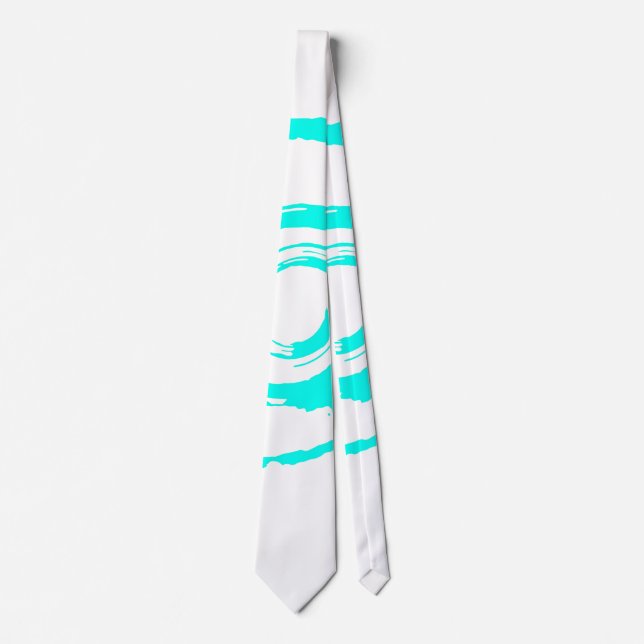 White Tie med Big Cyan Twirl Slips (Framsida)