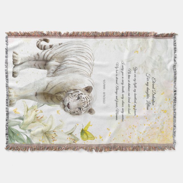 White Tiger and Lilies Devotion Blanket Filt (Framsidan)