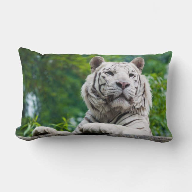White Tiger anpassningsbar dekorativ kudde (Framsida)