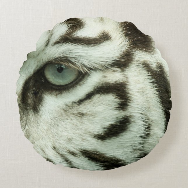 WHITE TIGER ANSIKTE RUND KUDDE (Framsidan)