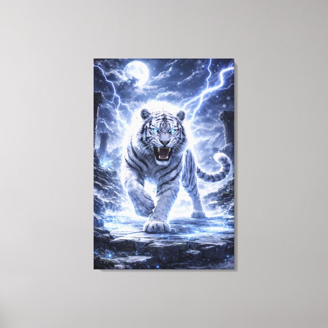 White Tiger Ascension – Celestial Guardian | Man J Canvastryck (Framsida)