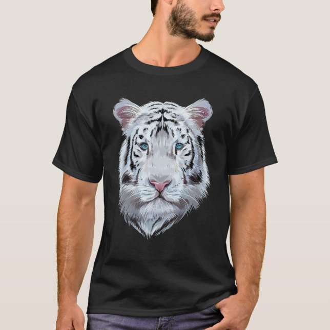 White Tiger Big Cat T Shirt (Framsida)