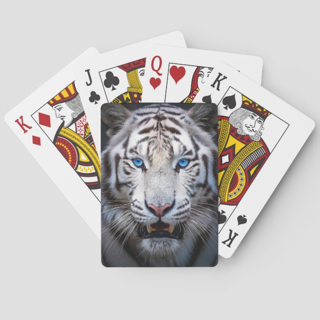 White Tiger Blue Öga Casinokort (Baksidan)