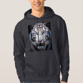 White Tiger Blue Öga Hoodie