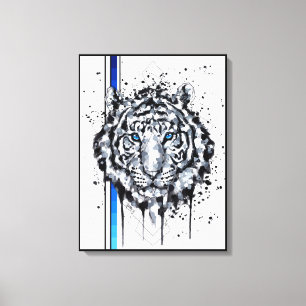 White Tiger Canvastryck
