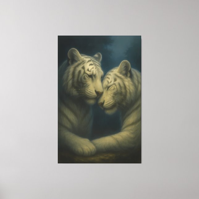 White Tiger – Eternal Affection • Premium Fine Art Canvastryck (Framsida)