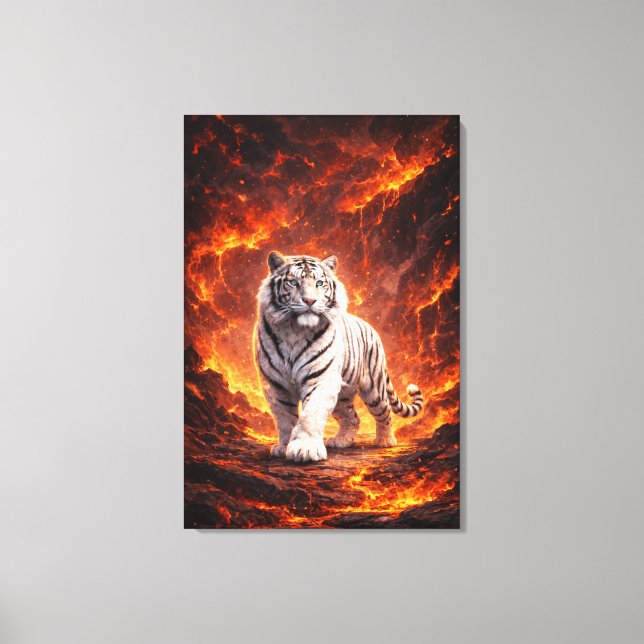 White Tiger Fantasy Art | Man Jiang Hong Art Serie Canvastryck (Framsida)
