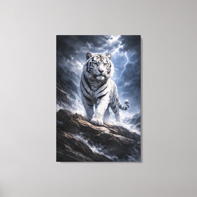 White Tiger Fantasy Art | Man Jiang Hong Art Serie Canvastryck (Framsida)