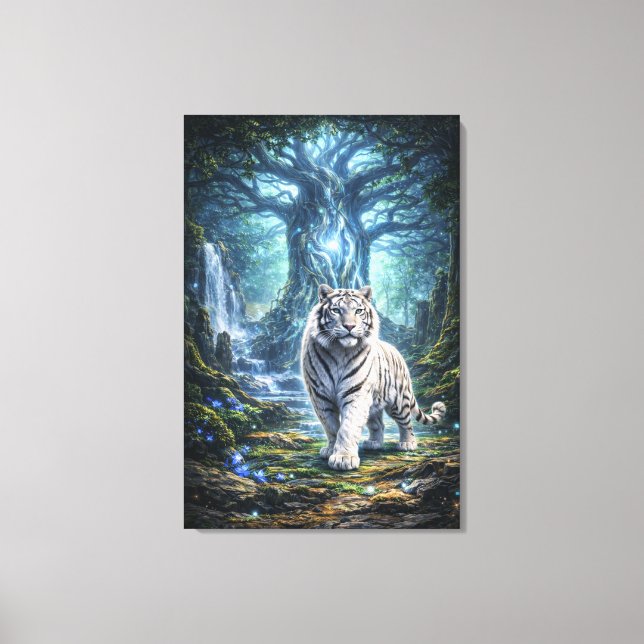 White Tiger Fantasy Art | Man Jiang Hong Art Serie Canvastryck (Framsida)