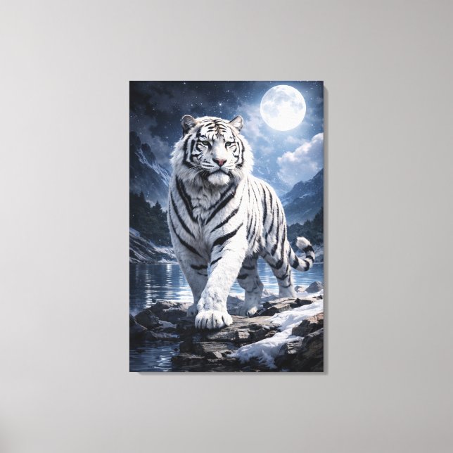 White Tiger Fantasy Art | Man Jiang Hong Art Serie Canvastryck (Framsida)
