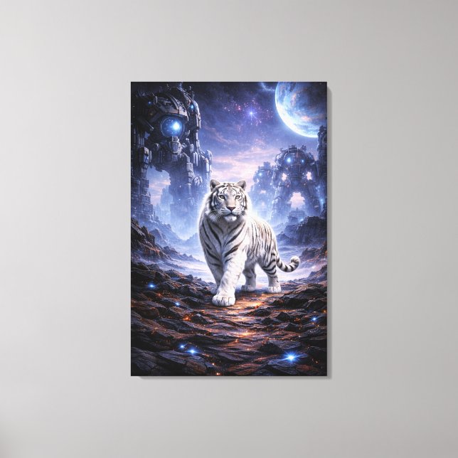 White Tiger Fantasy Art | Man Jiang Hong Art Serie Canvastryck (Framsida)