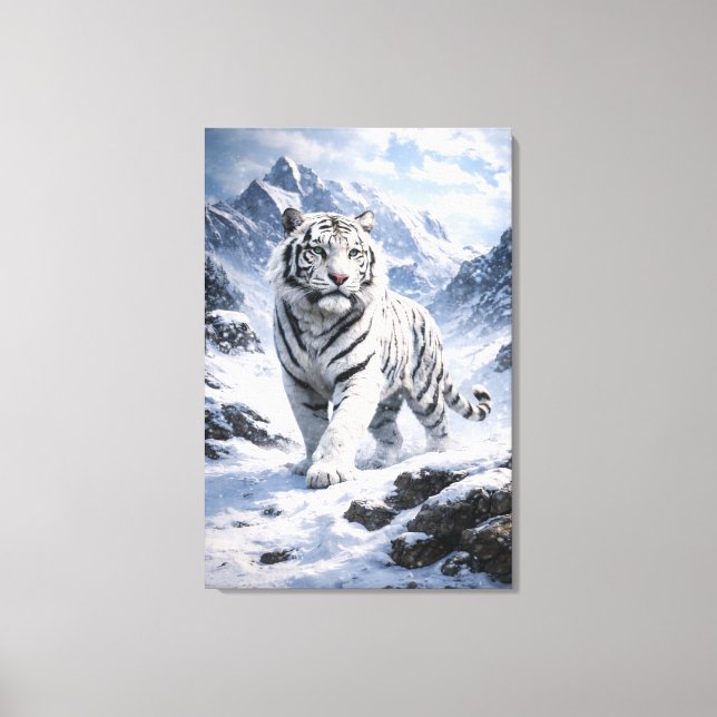 White Tiger Fantasy Art | Man Jiang Hong Art Serie Canvastryck (Framsida)