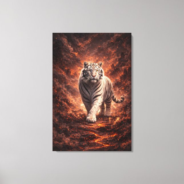 White Tiger Fantasy Art | Man Jiang Hong Art Serie Canvastryck (Framsida)