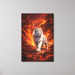 White Tiger Fantasy Art Man Jiang Hong Artserie Canvastryck