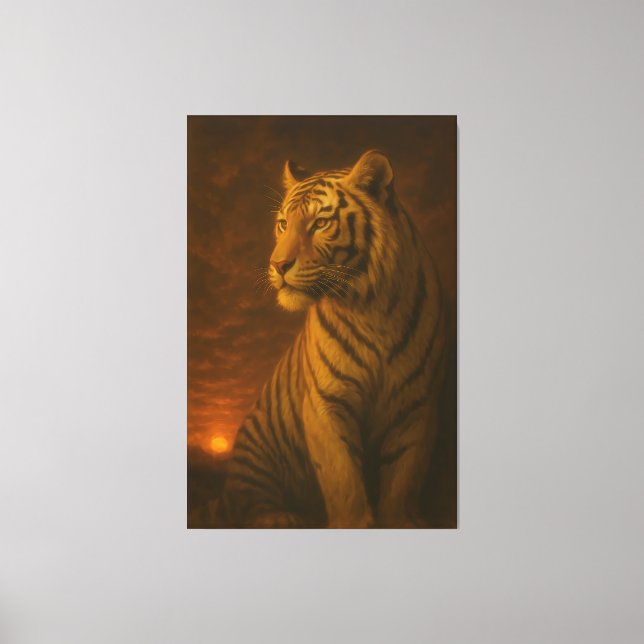 White Tiger Fantasy Art – Mystic Jungle Light Canvastryck (Framsida)