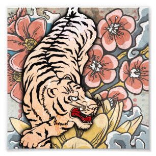 White Tiger Fototryck