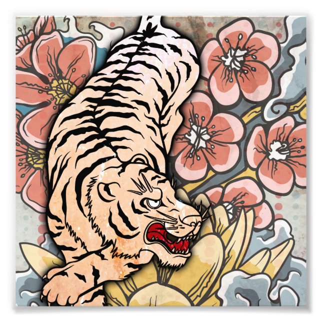 White Tiger Fototryck (Framsidan)