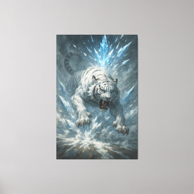 White Tiger – Frost King Ice Burst Descent – ManJi Canvastryck (Framsida)