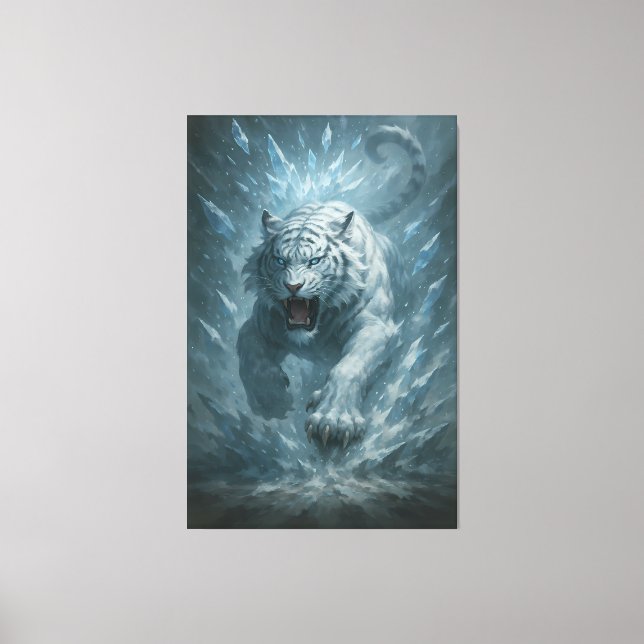 White Tiger – Frost King Ice Burst Descent – ManJi Canvastryck (Framsida)