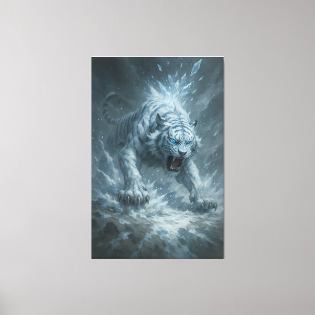 White Tiger – Frost King Ice Burst Descent – ManJi Canvastryck (Framsida)