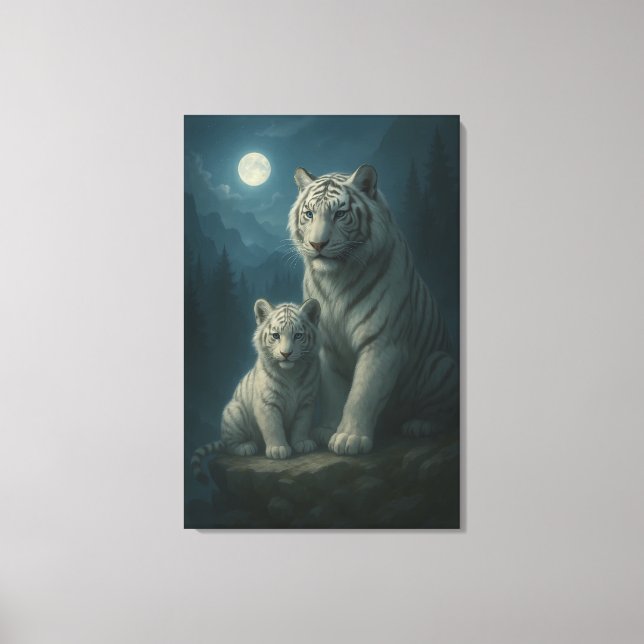White Tiger – Guardian of Light – ManJiangHong Art Canvastryck (Framsida)