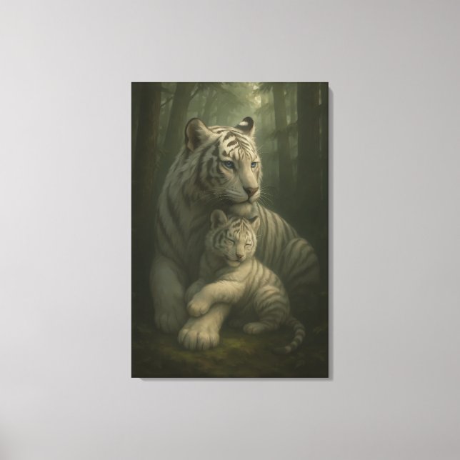White Tiger – Guardian of Light – ManJiangHong Art Canvastryck (Framsida)
