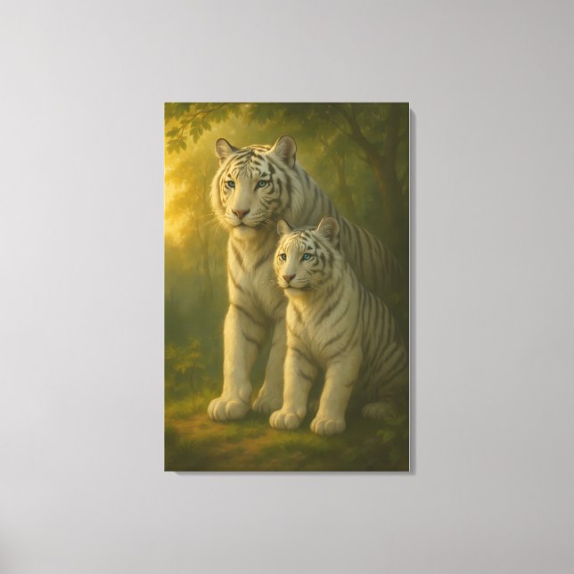 White Tiger – Guardian of Light – ManJiangHong Art Canvastryck (Framsida)