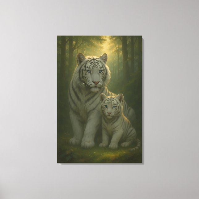 White Tiger – Guardian of Light – ManJiangHong Art Canvastryck (Framsida)