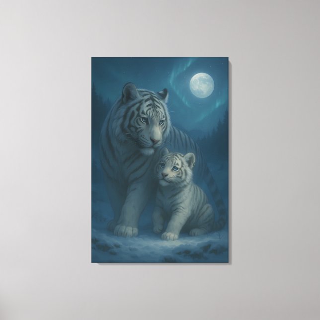 White Tiger – Guardian of Light – ManJiangHong Art Canvastryck (Framsida)