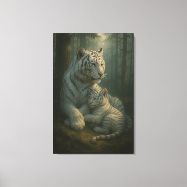 White Tiger – Guardian of Light – ManJiangHong Art Canvastryck (Framsida)