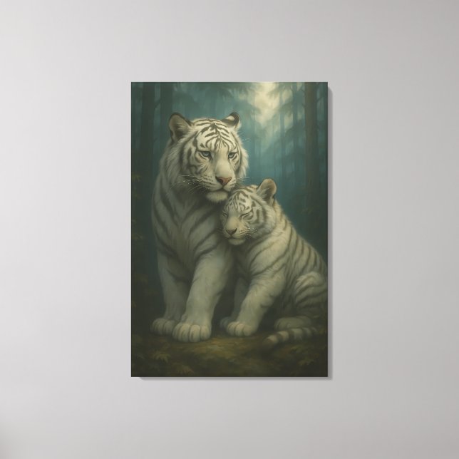 White Tiger – Guardian of Light – ManJiangHong Art Canvastryck (Framsida)